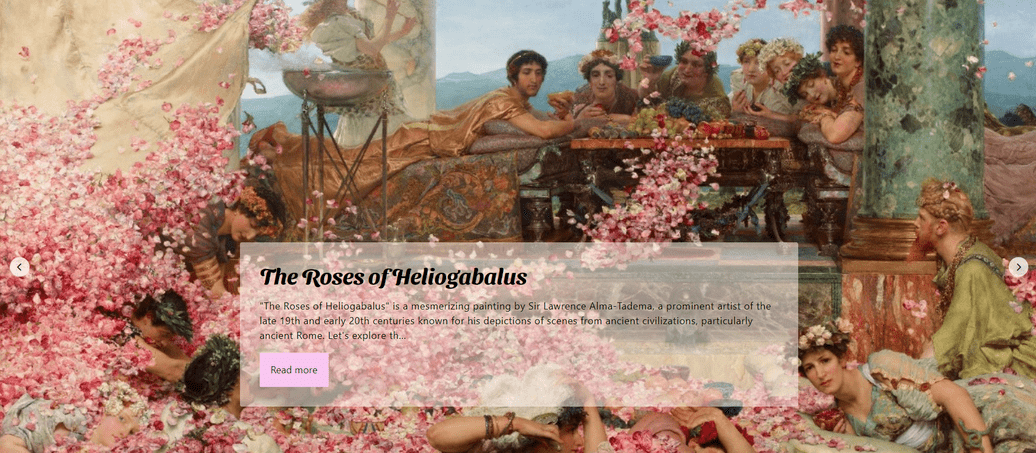 Front page of art blog