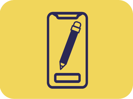 icon of drawing pencil in phone