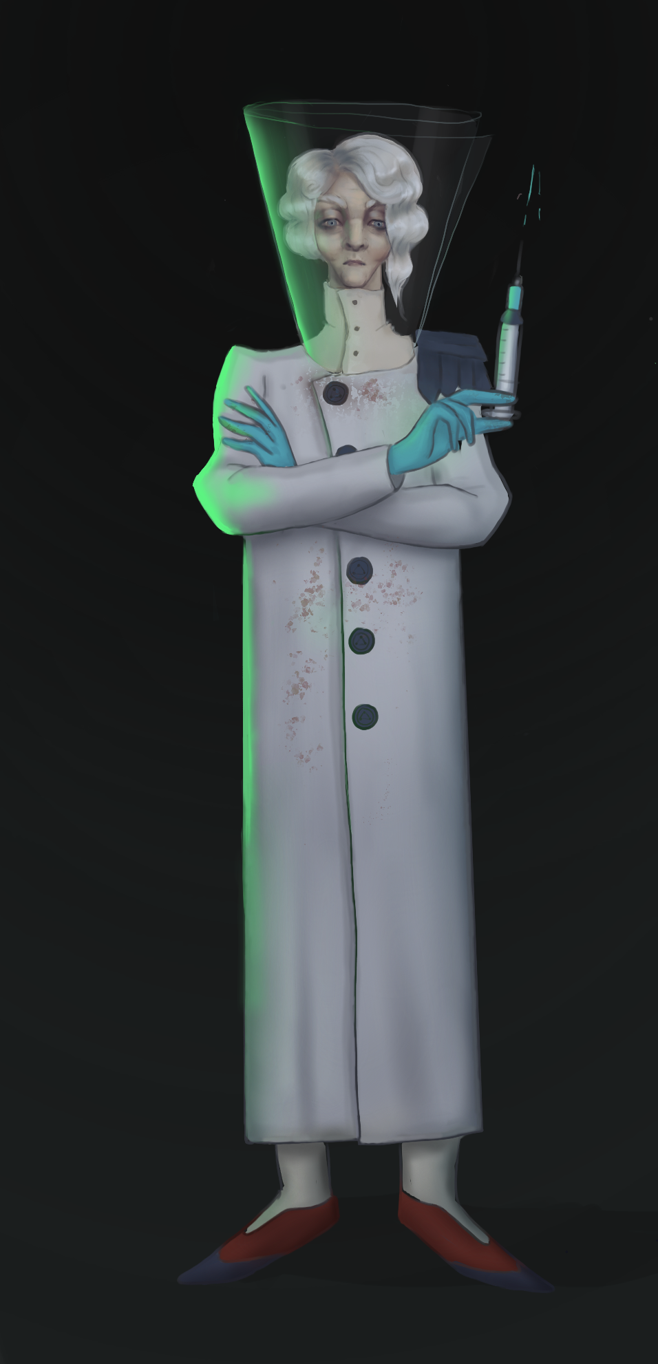 Rendered image of scientist