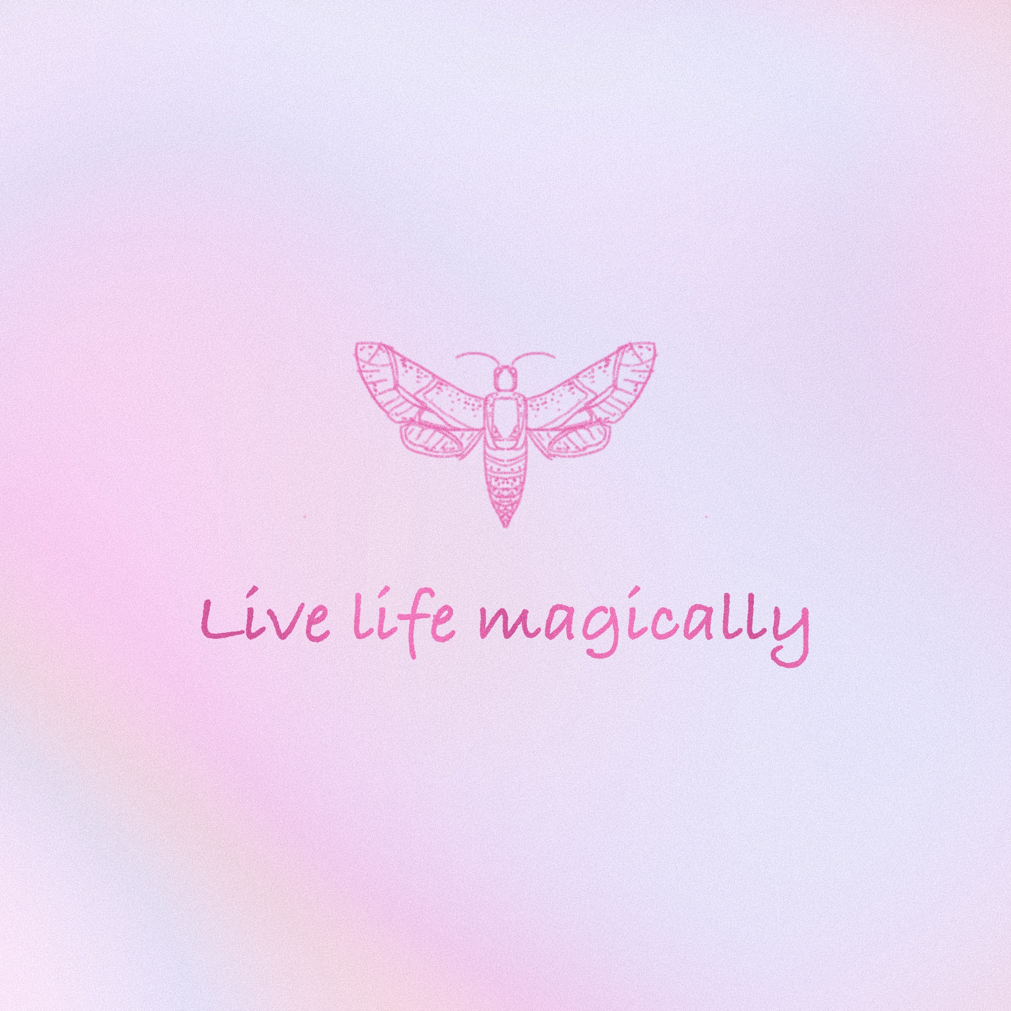 Rendered image of butterfly and the text live life magically